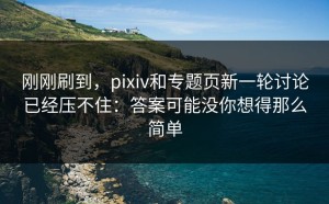 刚刚刷到，pixiv和专题页新一轮讨论已经压不住：答案可能没你想得那么简单