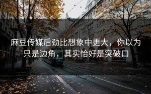 麻豆传媒后劲比想象中更大，你以为只是边角，其实恰好是突破口