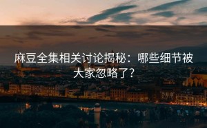 麻豆全集相关讨论揭秘：哪些细节被大家忽略了？