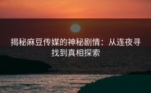 揭秘麻豆传媒的神秘剧情：从连夜寻找到真相探索