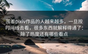 围着pixiv作品的人越来越多，一旦按时间线去看，很多东西就解释得通了：除了热度还有哪些看点