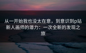 从一开始我也没太在意，到意识到p站新人画师的潜力：一次全新的发现之旅
