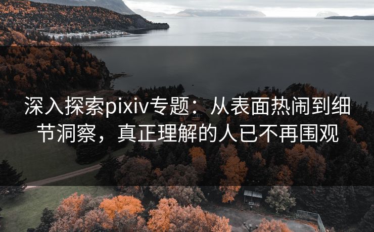 深入探索pixiv专题：从表面热闹到细节洞察，真正理解的人已不再围观