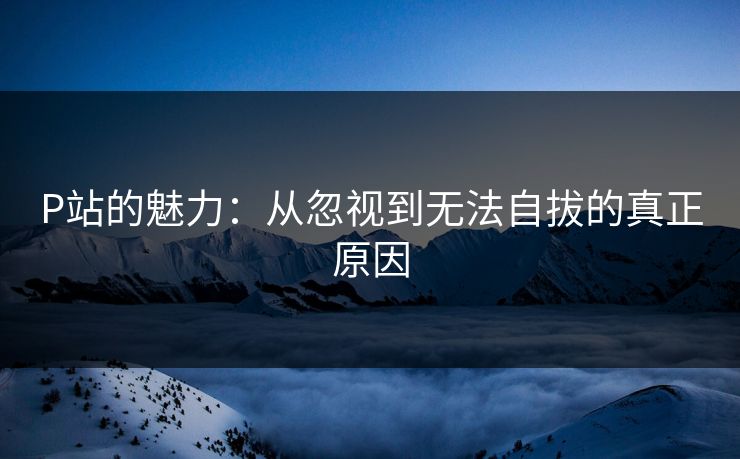P站的魅力:从忽视到无法自拔的真正原因 P站的魅力:从忽视到无法自拔的真正原因
