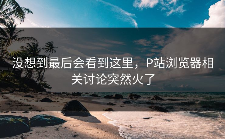 没想到最后会看到这里,P站浏览器相关讨论突然火了 没想到最后会看到这里,P站浏览器相关讨论突然火了