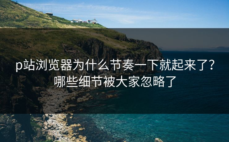 p站浏览器为什么节奏一下就起来了？哪些细节被大家忽略了