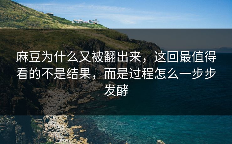 麻豆为什么又被翻出来,这回最值得看的不是结果,而是过程怎么一步步发酵 麻豆为什么又被翻出来,这回最值得看的不是结果,而是过程怎么一步步发酵