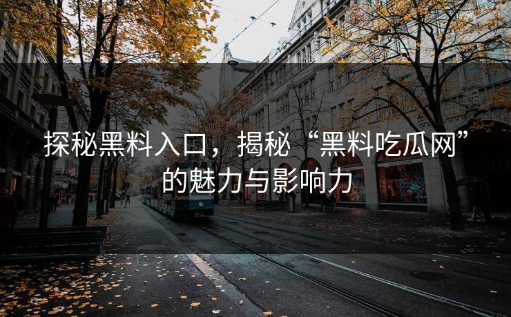 探秘黑料入口，揭秘“黑料吃瓜网”的魅力与影响力
