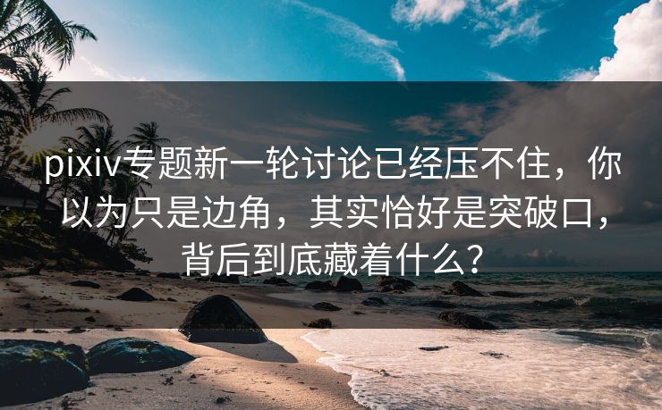 pixiv专题新一轮讨论已经压不住，你以为只是边角，其实恰好是突破口，背后到底藏着什么？